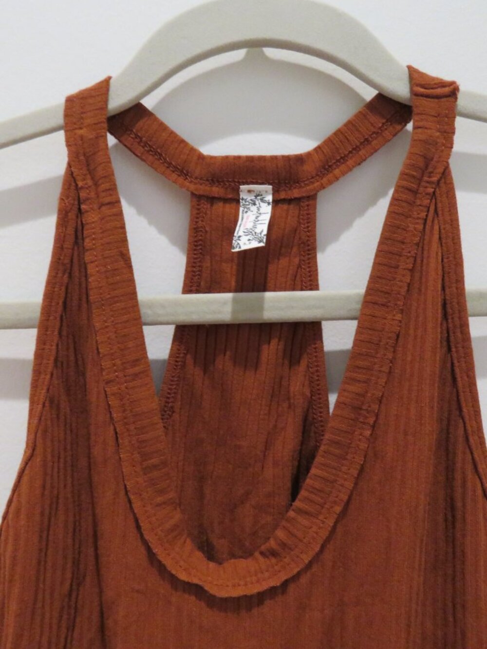 INTIMATELY FREE PEOPLE Speed Dial Bodysuit Bronze Brown Ribbed Small Minimalist - Picture 5 of 12